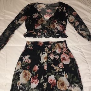 Sheer Floral 2 Piece